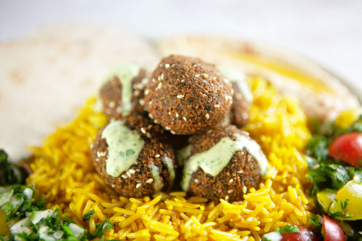 A Mediterranean falafel platter - Plant Food Federation
